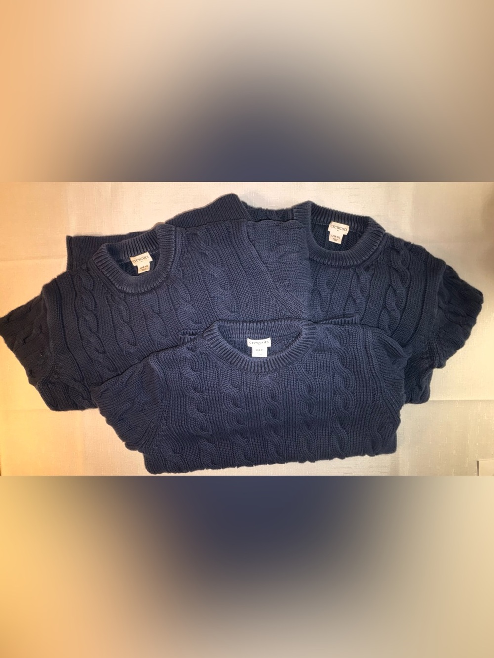Crewcuts Navy Blue Cozy Cable Knit Crew Neck Sweater